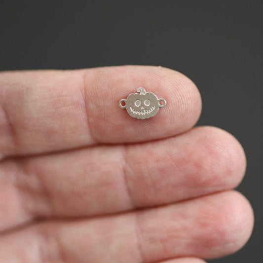 Sterling Silver Pumpkin Connector Charm