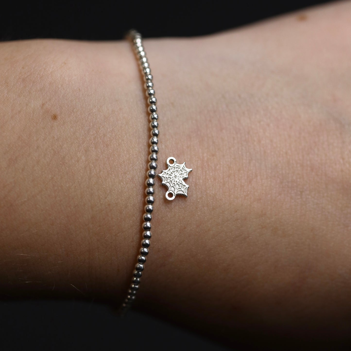 Sterling Silver Spiderweb Heart Connector Charm