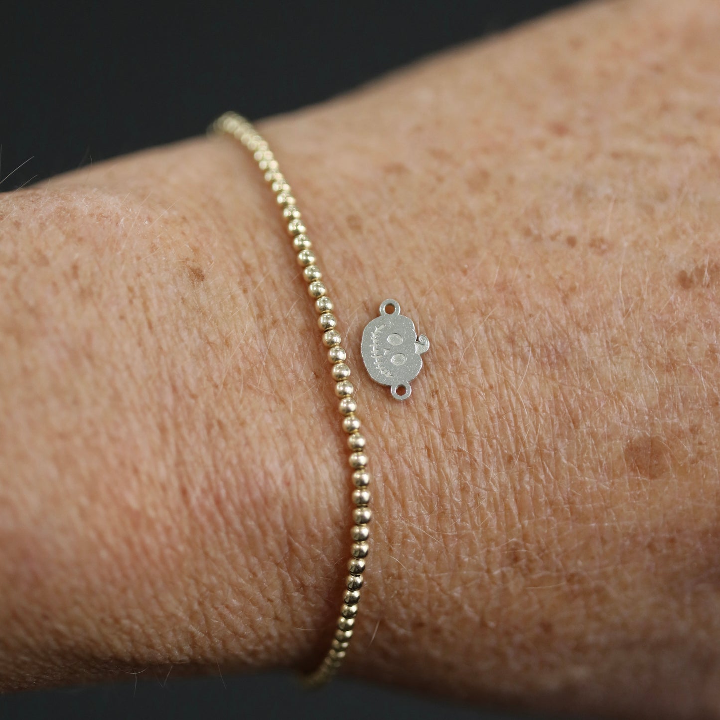 Sterling Silver Pumpkin Connector Charm