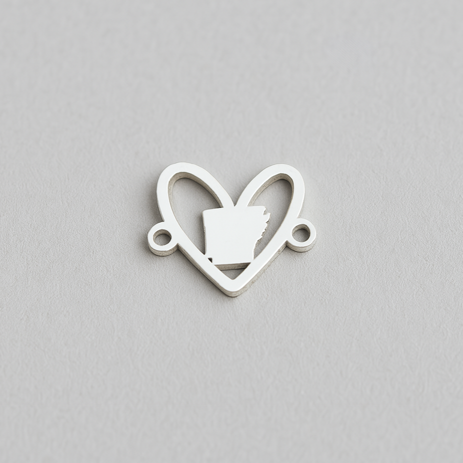 Arkansas Heart State Connector Charm
