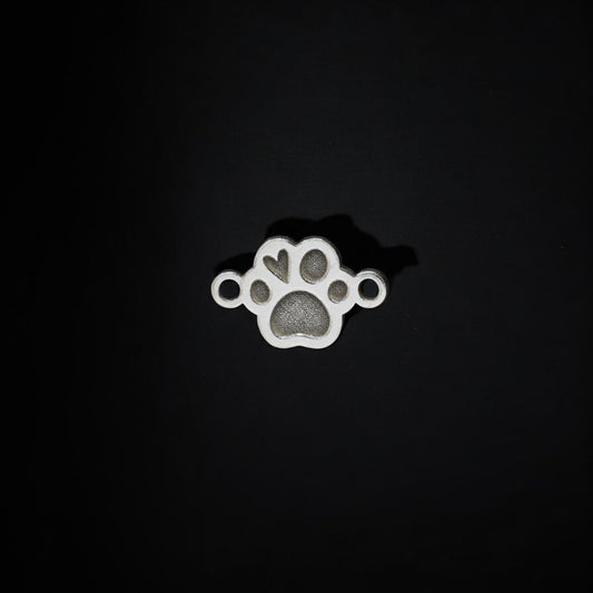 Paw Heart Connector Charm for Jewelry Making - Permanent Jewelry Supplies