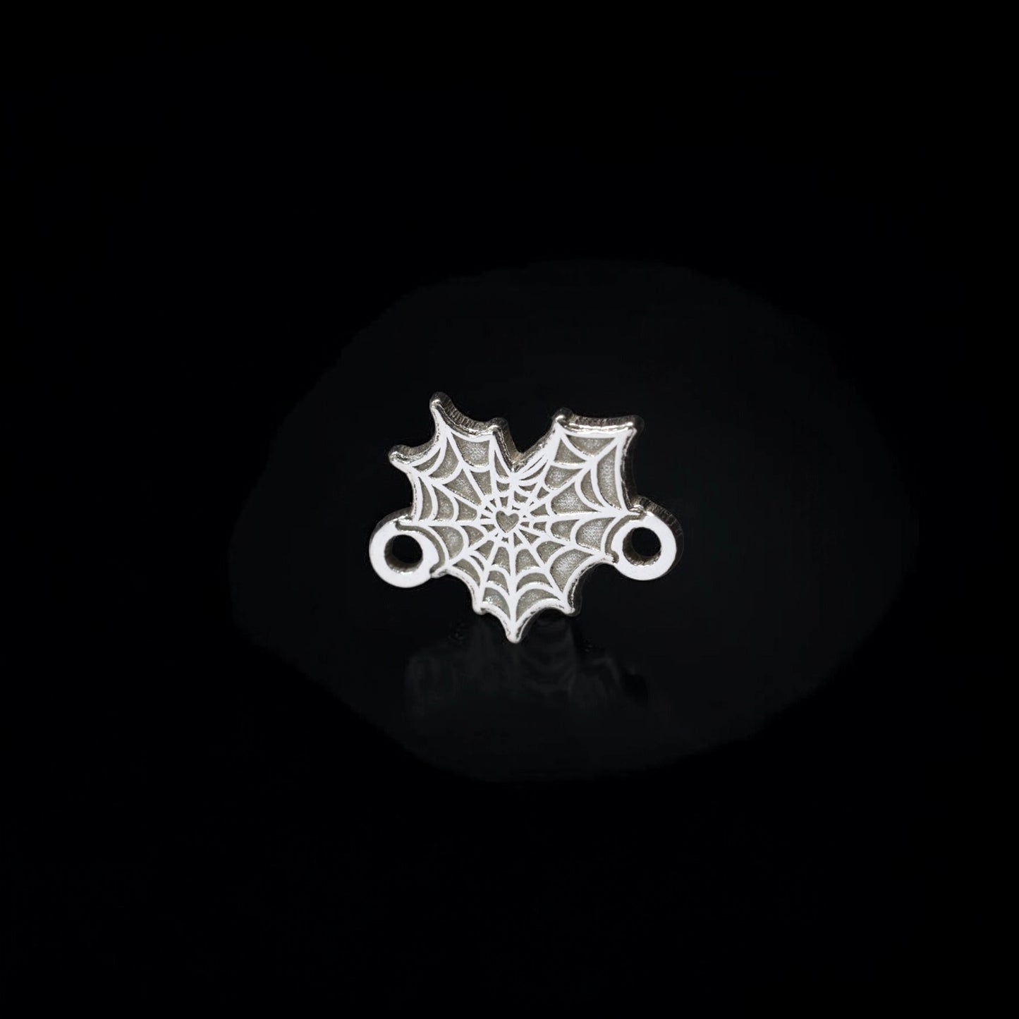 Sterling Silver Spiderweb Heart Connector Charm