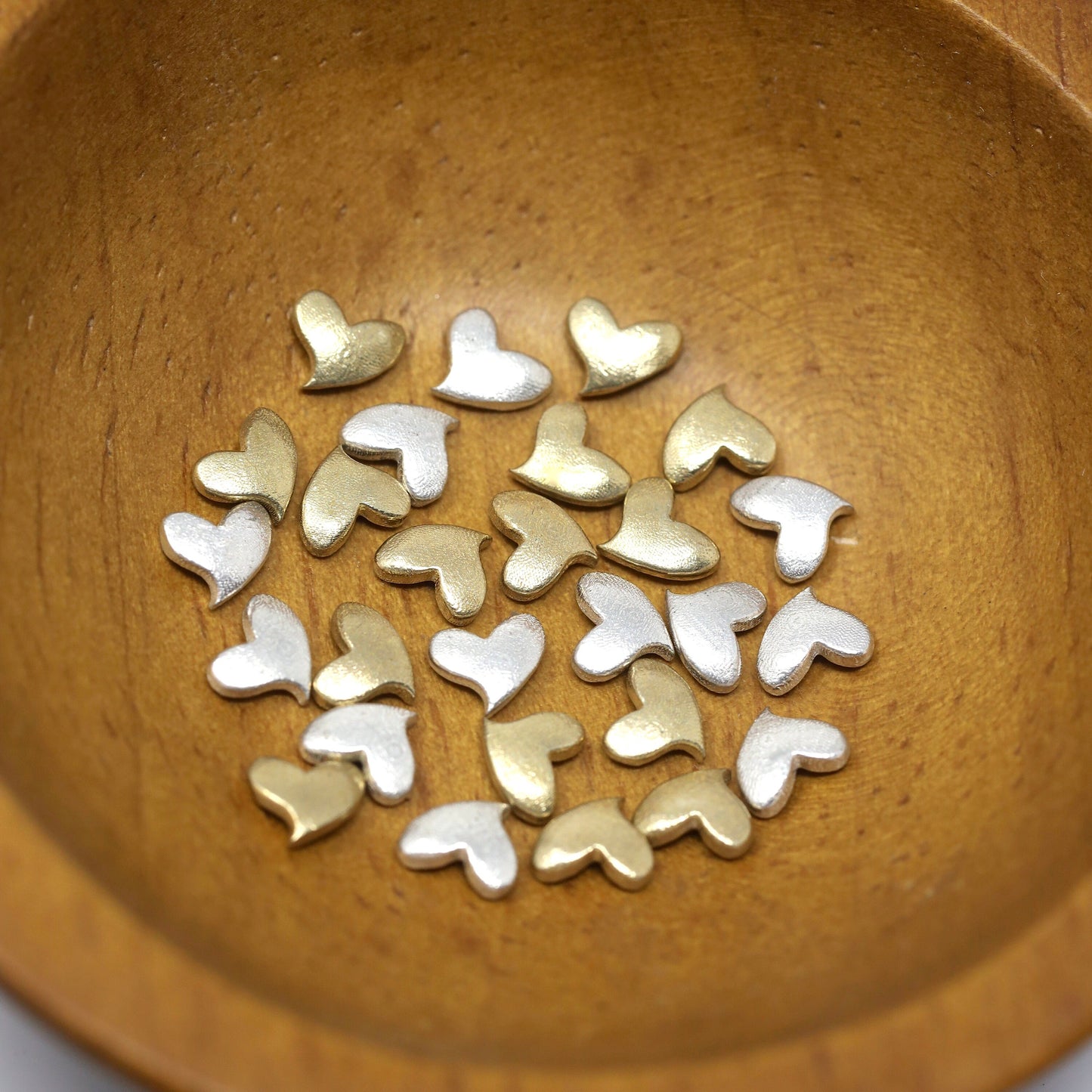 Tiny Whimsical Heart Solder Accent Embellishments in Sterling Silver or Brass - Soldering and Jewelry Making Components