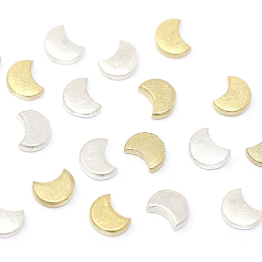 Half Moon Accent Embellishments in Sterling Silver or Brass - Soldering and Jewelry Making Components