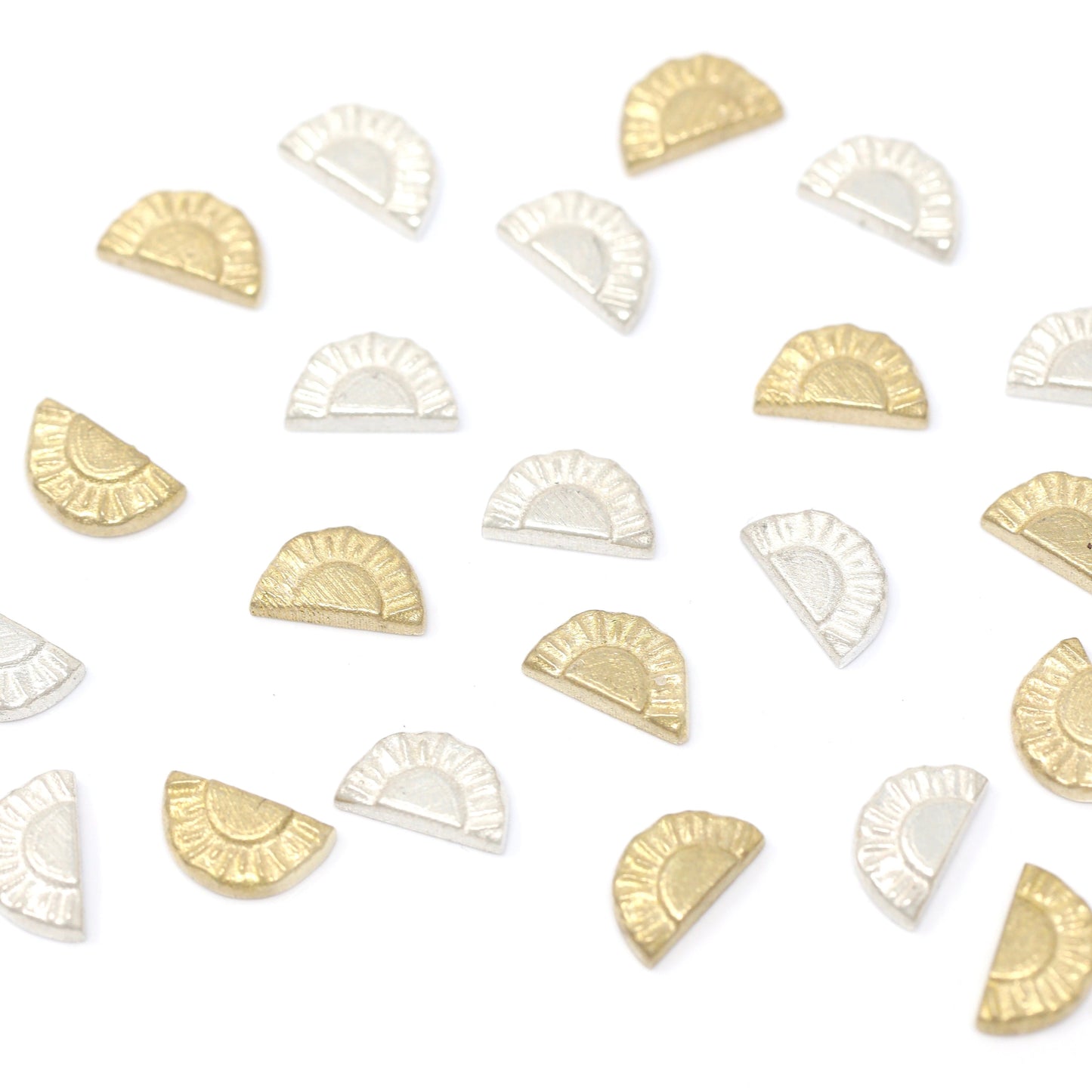 Rising Sun Accent Embellishment Cast in Sterling Silver or Brass Soldering and Jewelry Making Components