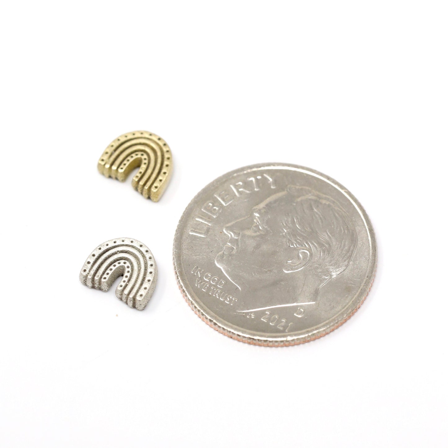 Tiny Bohemian Rainbow Accent Embellishments in Sterling Silver or Brass - Soldering and Jewelry Making Components
