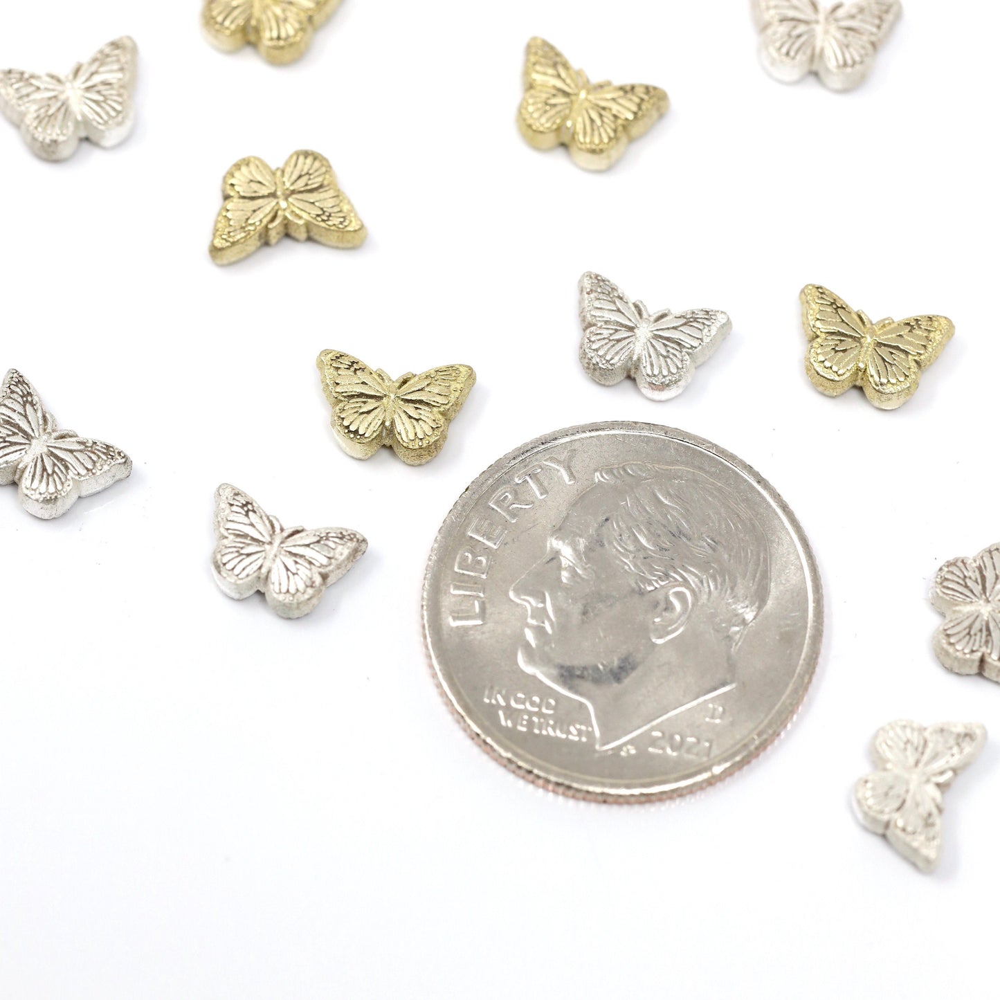 Monarch Butterfly Accent Embellishment Cast in Sterling Silver or Brass Soldering and Jewelry Making Components