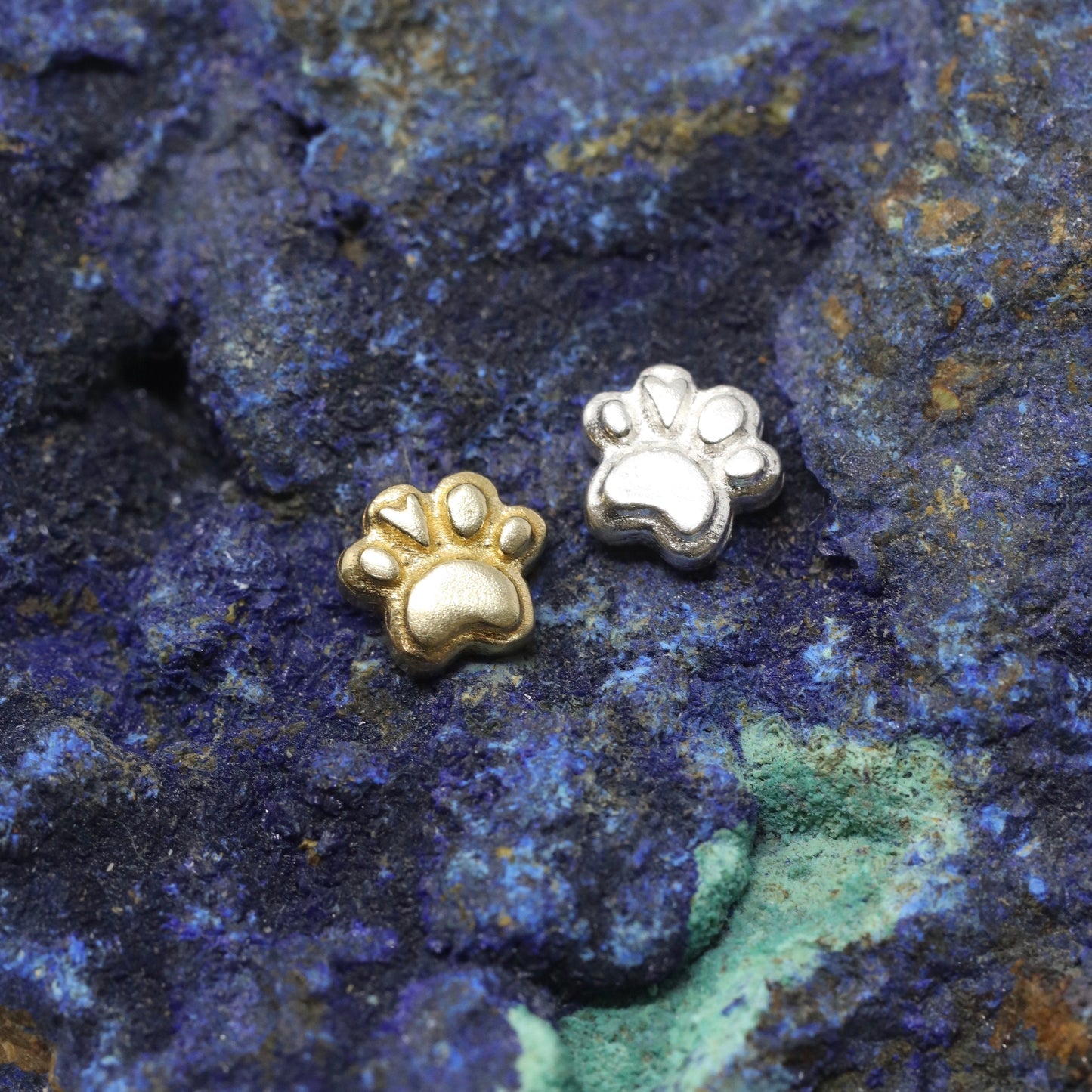 Cat Paw Heart Animal Dog Accent Embellishments in Sterling Silver or Brass - Soldering and Jewelry Making Components