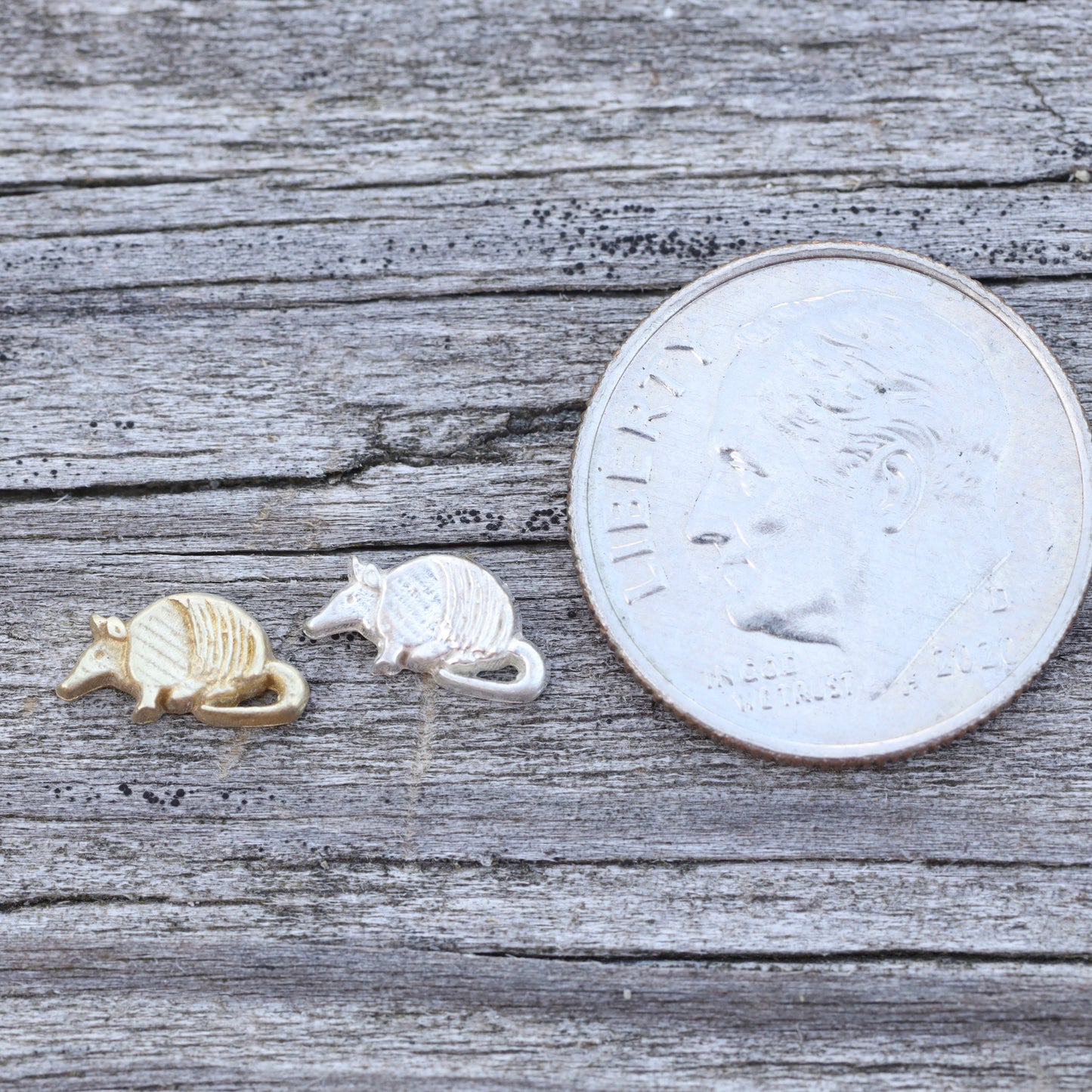 Armadillo Accent Embellishments in Sterling Silver or Brass - Soldering and Jewelry Making Components