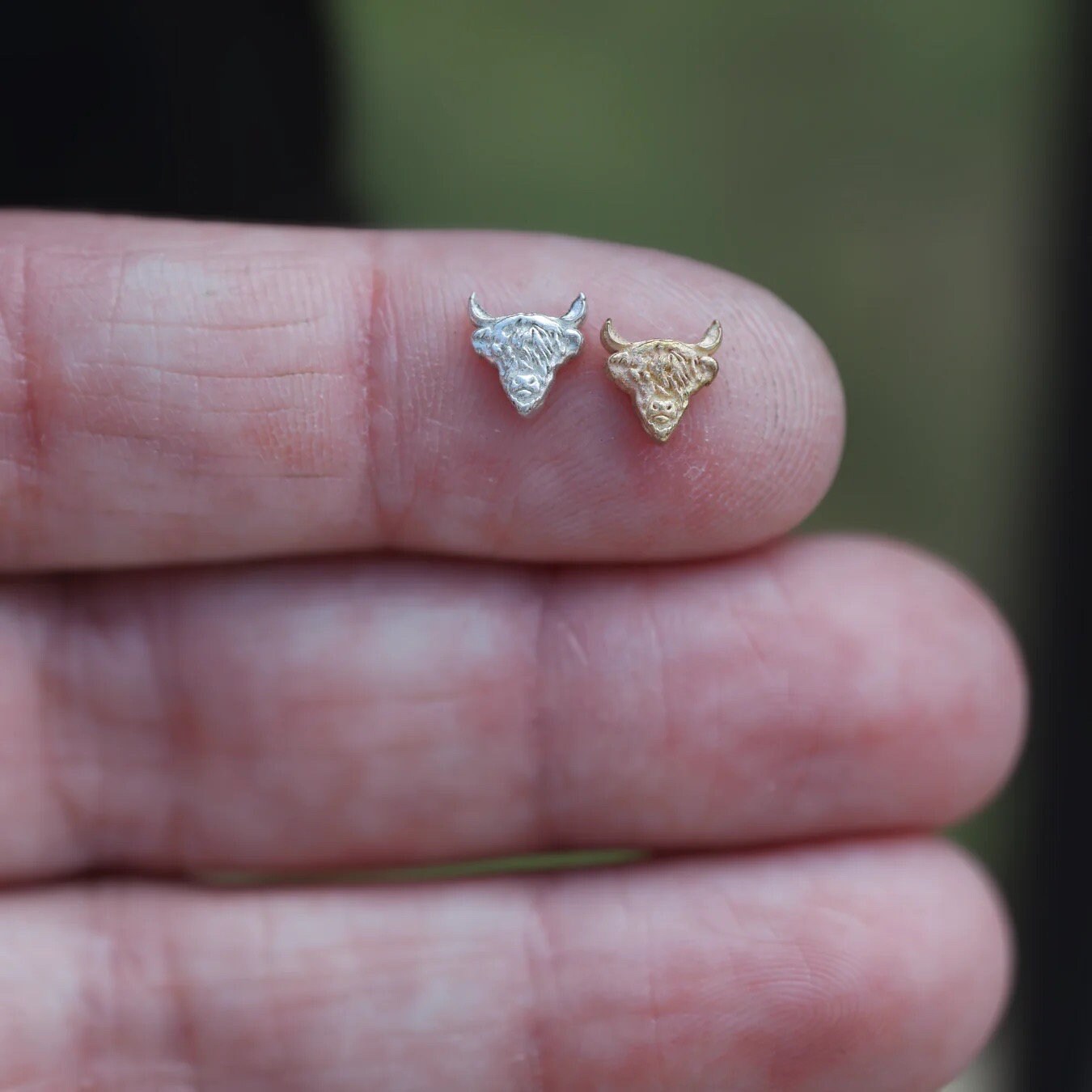 Highland cow Accent Embellishments in Sterling Silver or Brass - Soldering and Jewelry Making Components