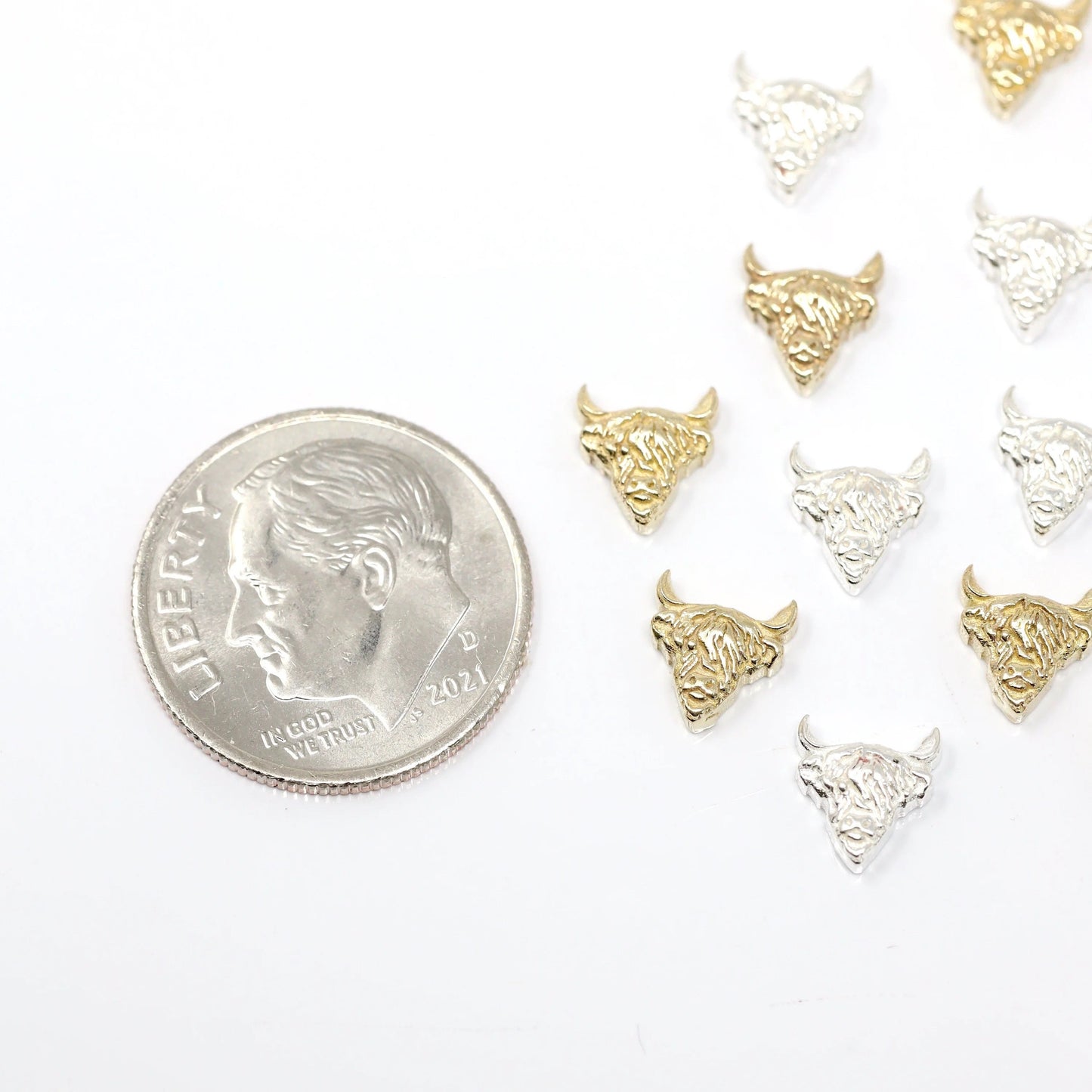 Highland Cow Accent Embellishment Cast in Sterling Silver or Brass Soldering and Jewelry Making Components