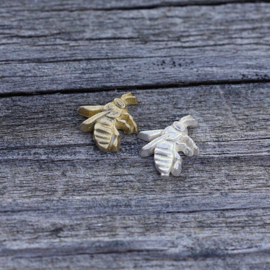 Honey Bee Tiny Accent Embellishments Charms in Sterling Silver or Brass - Soldering and Jewelry Making Components