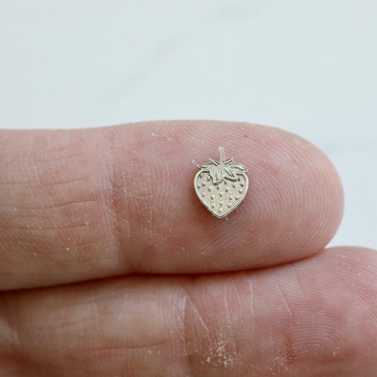 Strawberry Fruit Detailed Accent Embellishments in Sterling Silver Soldering and Jewelry Making Components