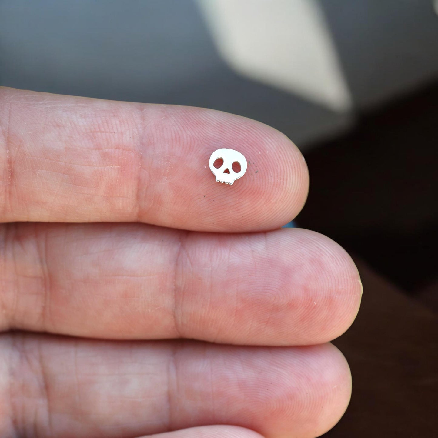 Tiny Skull Accent Charm Embellishments in Sterling Silver or Brass - Soldering and Jewelry Making Components