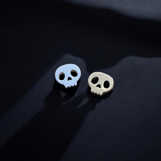 Tiny Skull Accent Charm Embellishments in Sterling Silver or Brass - Soldering and Jewelry Making Components