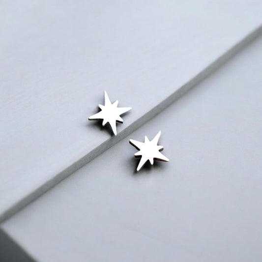 Sterling Silver 8 Point Star Charms Small Solderable Accent for Jewelry Making Embellishments Components