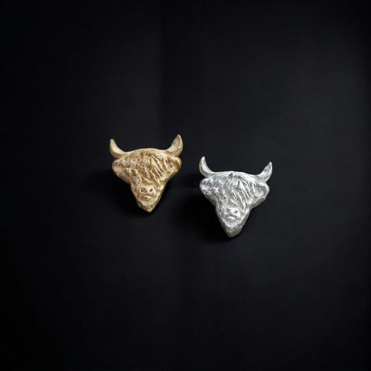 Highland cow  Accent Embellishments in Sterling Silver or Brass - Soldering and Jewelry Making Components