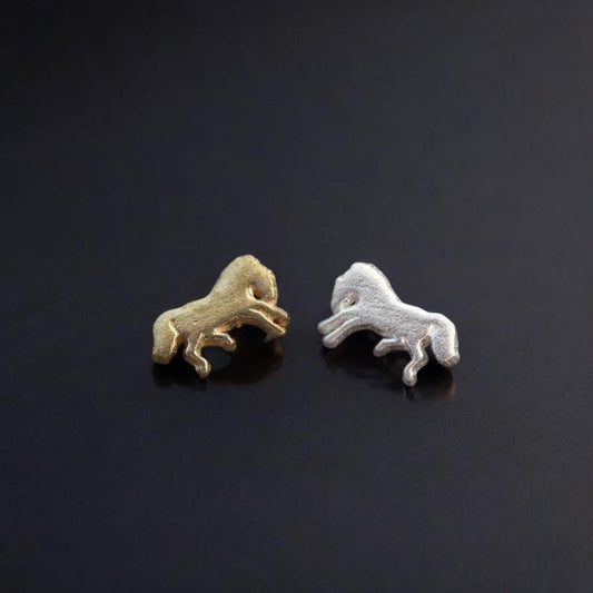 Tiny Bucking Horse Mustang Accent Embellishments in Sterling Silver or Brass - Soldering and Jewelry Making Components