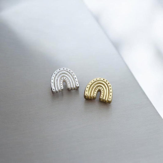 Tiny Bohemian Rainbow Accent Embellishments in Sterling Silver or Brass - Soldering and Jewelry Making Components