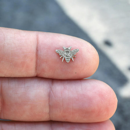 Sterling Silver Honey Bee Accent Charm • Solderable Jewelry Embellishment • Insect Accent Component • Sterling Silver Findings