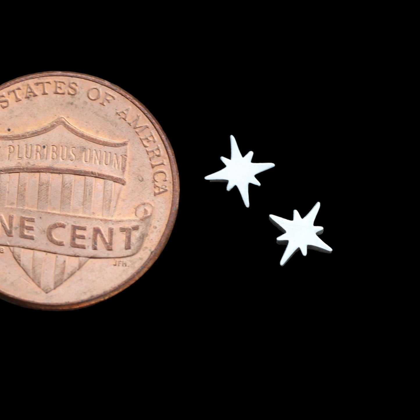 8 Point Star Tiny Jewelry Charm in Sterling Silver or Brass - Jewelry Making Embellishment Components - Permanent Jewelry Charm