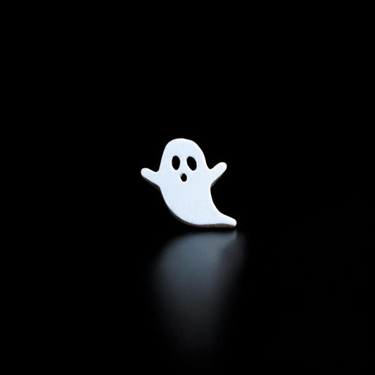 Ghost Tiny Jewelry Charm in Sterling Silver or Brass - Jewelry Making Embellishment Components - Solder Accent Charm for Halloween