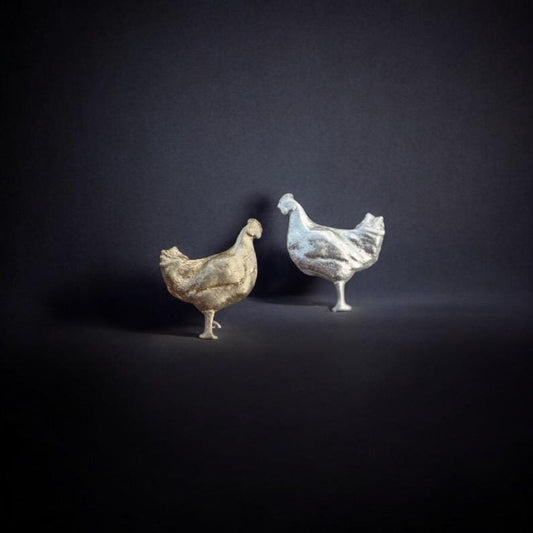 Farm Hen Charms Sterling Silver or Brass Small Accent Embellishments for Jewelry Making & Soldering Components