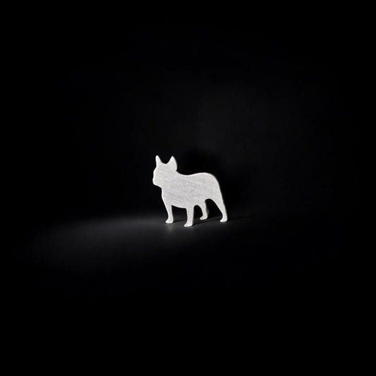 French Bulldog Jewelry Charm in Sterling Silver or Brass - Jewelry Making Embellishment Components - Solder Accent Charm