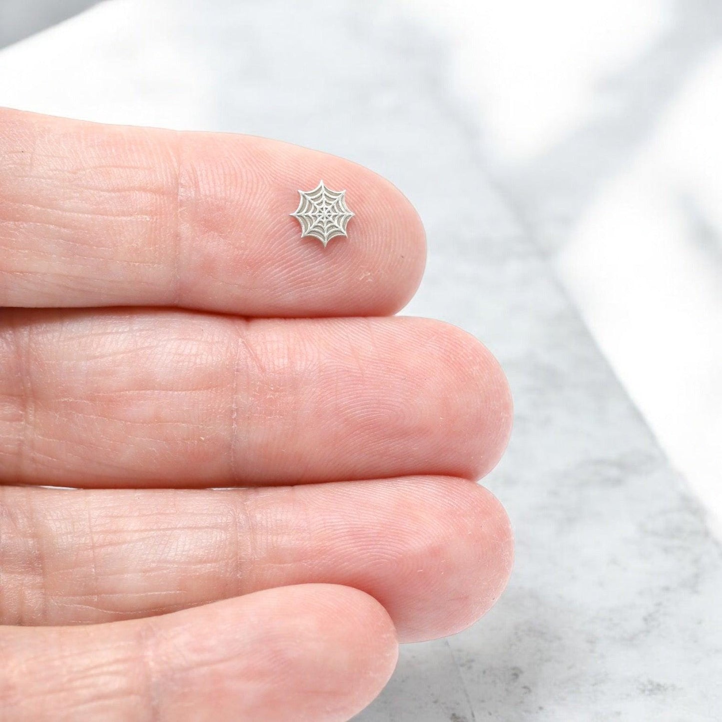 Spider Web Jewelry Charm in Sterling Silver or Brass - Jewelry Making Embellishment Components - Solder Accent Charm for Halloween