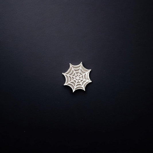 Spider Web Jewelry Charm in Sterling Silver or Brass - Jewelry Making Embellishment Components - Solder Accent Charm for Halloween