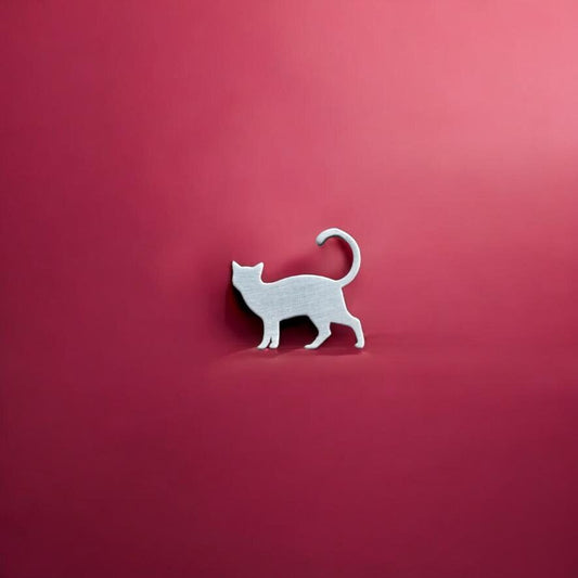 Standing Cat Jewelry Charm in Sterling Silver or Brass - Jewelry Making Embellishment Components - Solder Accent Charm