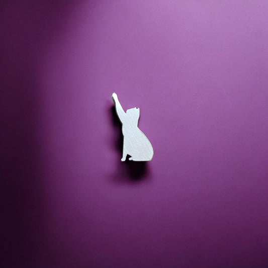 Standing Cat Jewelry Charm in Sterling Silver or Brass - Jewelry Making Embellishment Components - Solder Accent Charm