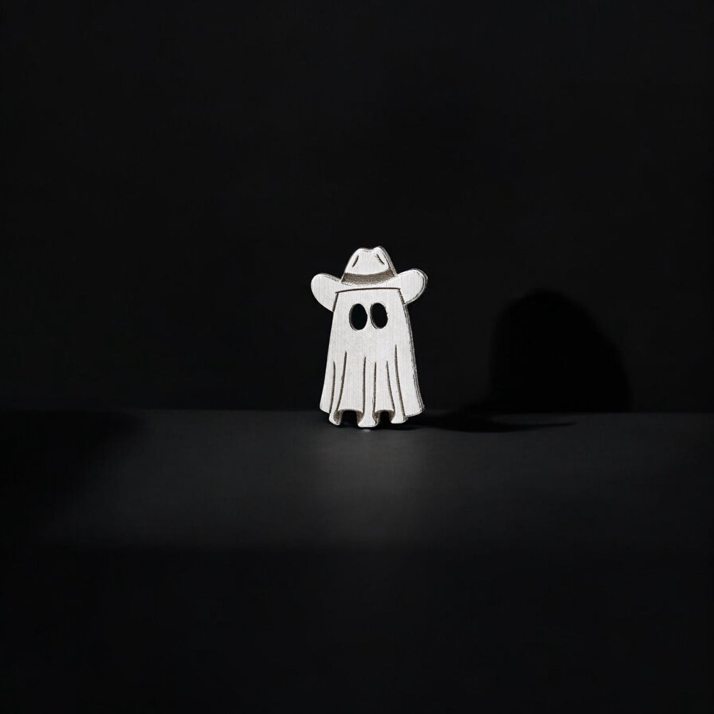 Cowboy Ghost Tiny Jewelry Charm in Sterling Silver or Brass - Jewelry Making Embellishment Components - Solder Accent Charm for Halloween