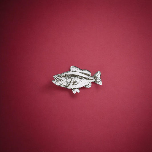 Large Mouth Bass Fish Accent Charm Embellishments in Sterling Silver Solderable and Jewelry Making Components