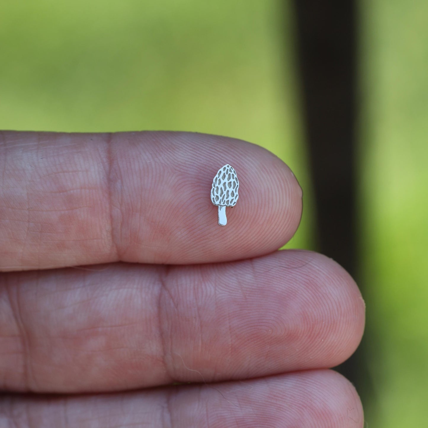 Morel Mushroom Charm Solderable Jewelry Embellishment Forest Nature Accent Sterling Silver Findings