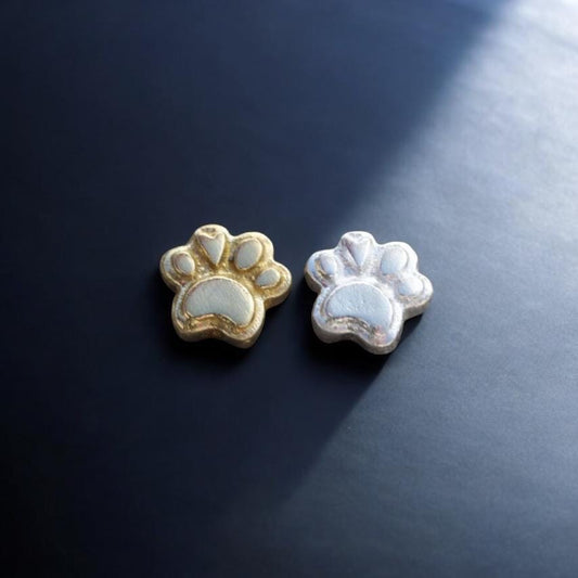Cat Paw Heart Animal Dog Accent Embellishments in Sterling Silver or Brass - Soldering and Jewelry Making Components