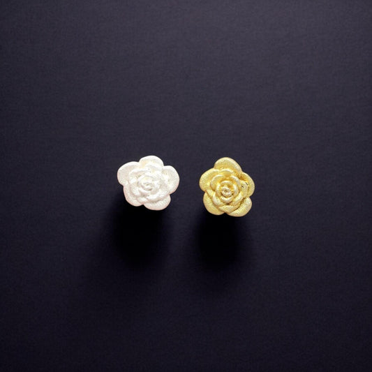 SALE Rose 3D Accent Embellishments in Sterling Silver or Brass - Soldering and Jewelry Making Components