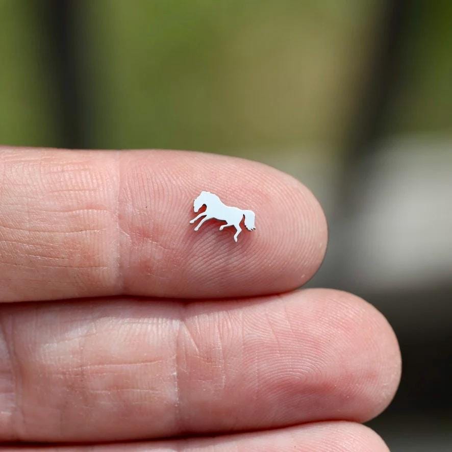 Bucking Horse Accent Charm Sterling Silver Solderable Jewelry Embellishment Western Rodeo Accent