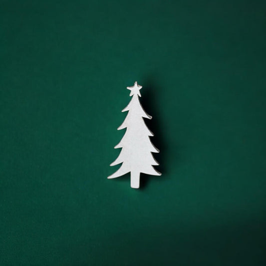 Christmas Tree Detailed Jewelry Charm in Sterling Silver - Jewelry Making Embellishment Components - Solder Accent Charm