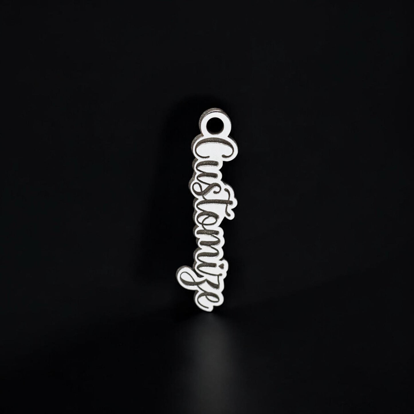 Custom Script Font Word or Name Custom Sterling Silver Pendant Connector - DIY Jewelry Components & Supplies
