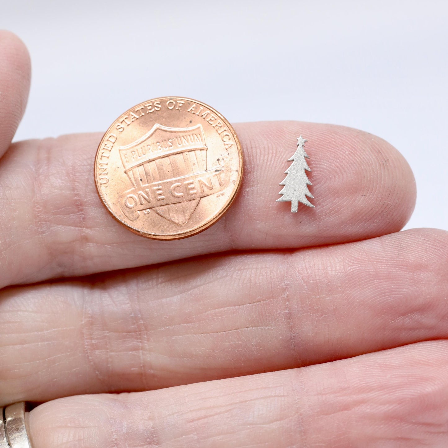 Christmas Tree Accent Charm Solderable Jewelry Embellishment Holiday Accent Component Sterling Silver Findings