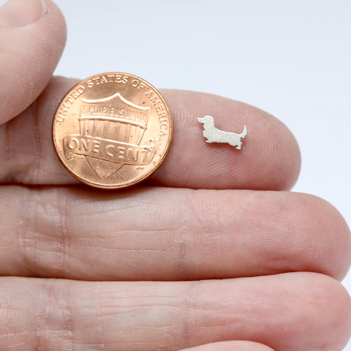 Dachshund Long Hair Dog Accent Charm Solderable Jewelry Embellishment Pet Accent Component Sterling Silver Findings