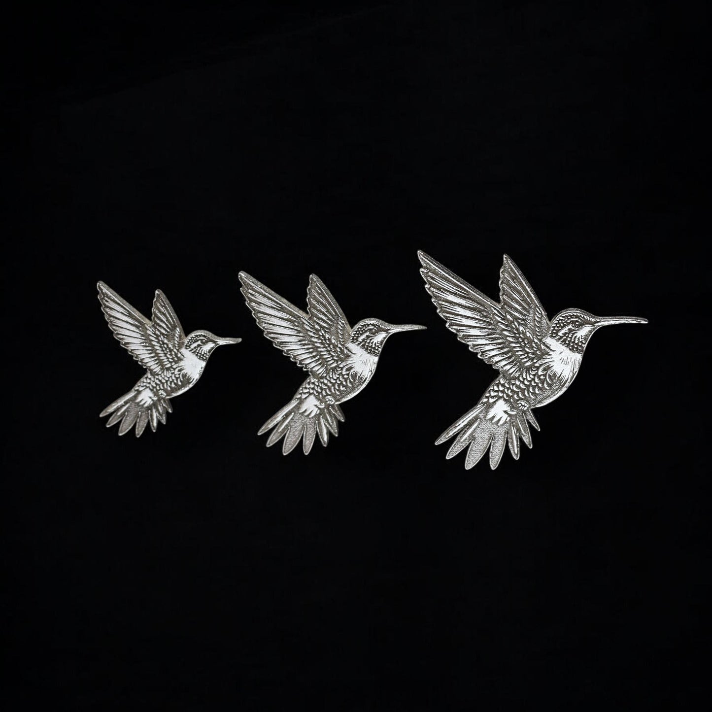 Hummingbird Jewelry Charm Detailed Accent Embellishments in Sterling Silver Soldering and Jewelry Making Components - Small, Medium & Large