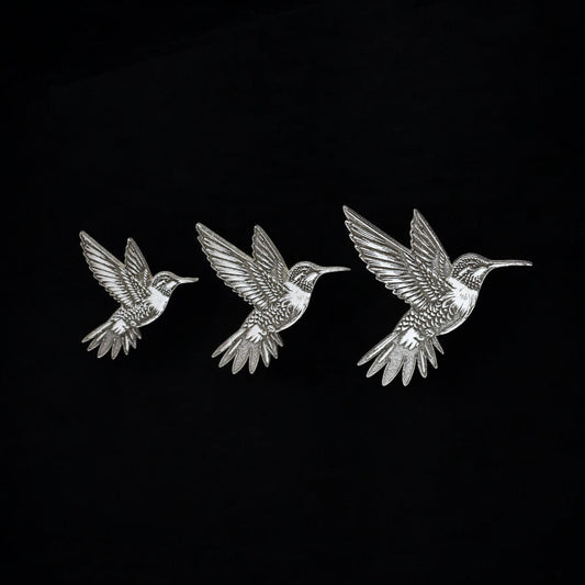 Hummingbird Jewelry Charm Detailed Accent Embellishments in Sterling Silver Soldering and Jewelry Making Components - Small, Medium & Large