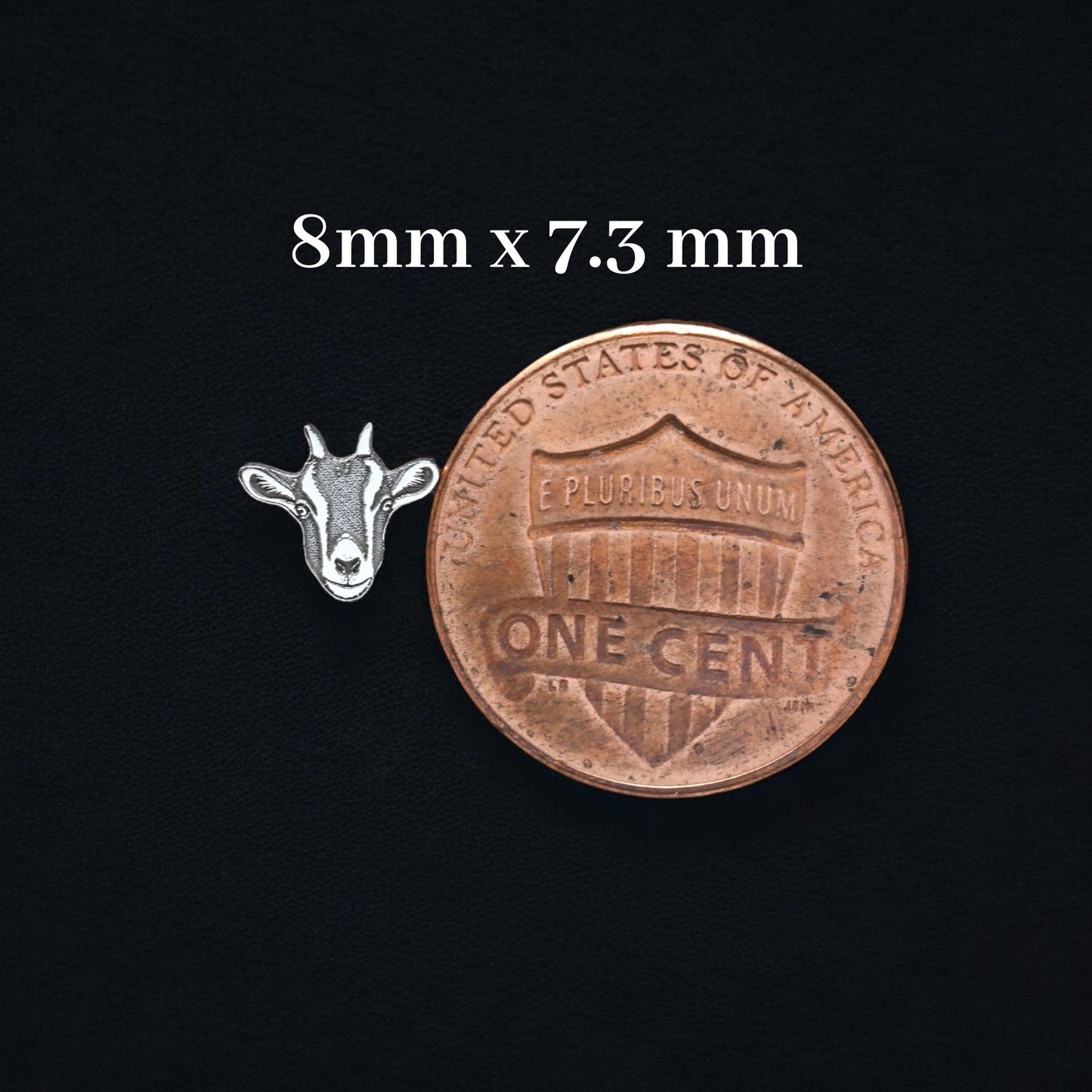 Goat Face Accent Charm Solderable Jewelry Embellishment Farm Animal Accent Component Sterling Silver Findings