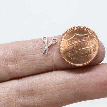 Sterling Silver Scissors Accent Charm • Solderable Jewelry Embellishment • Craft Hobby Accent • Sterling Silver Findings
