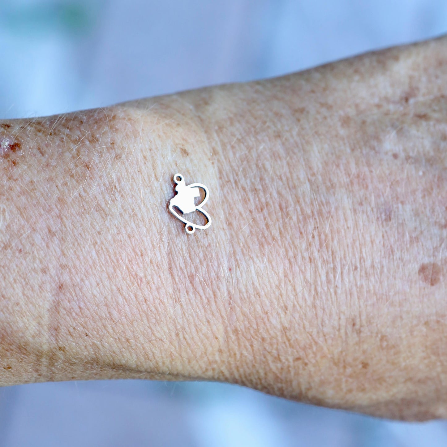 Texas Love Heart Silhouette Sterling Silver Connector Charm or Bracelet – 100% Net Profits Donated to Texas Flood Relief – Permanent Jewelry