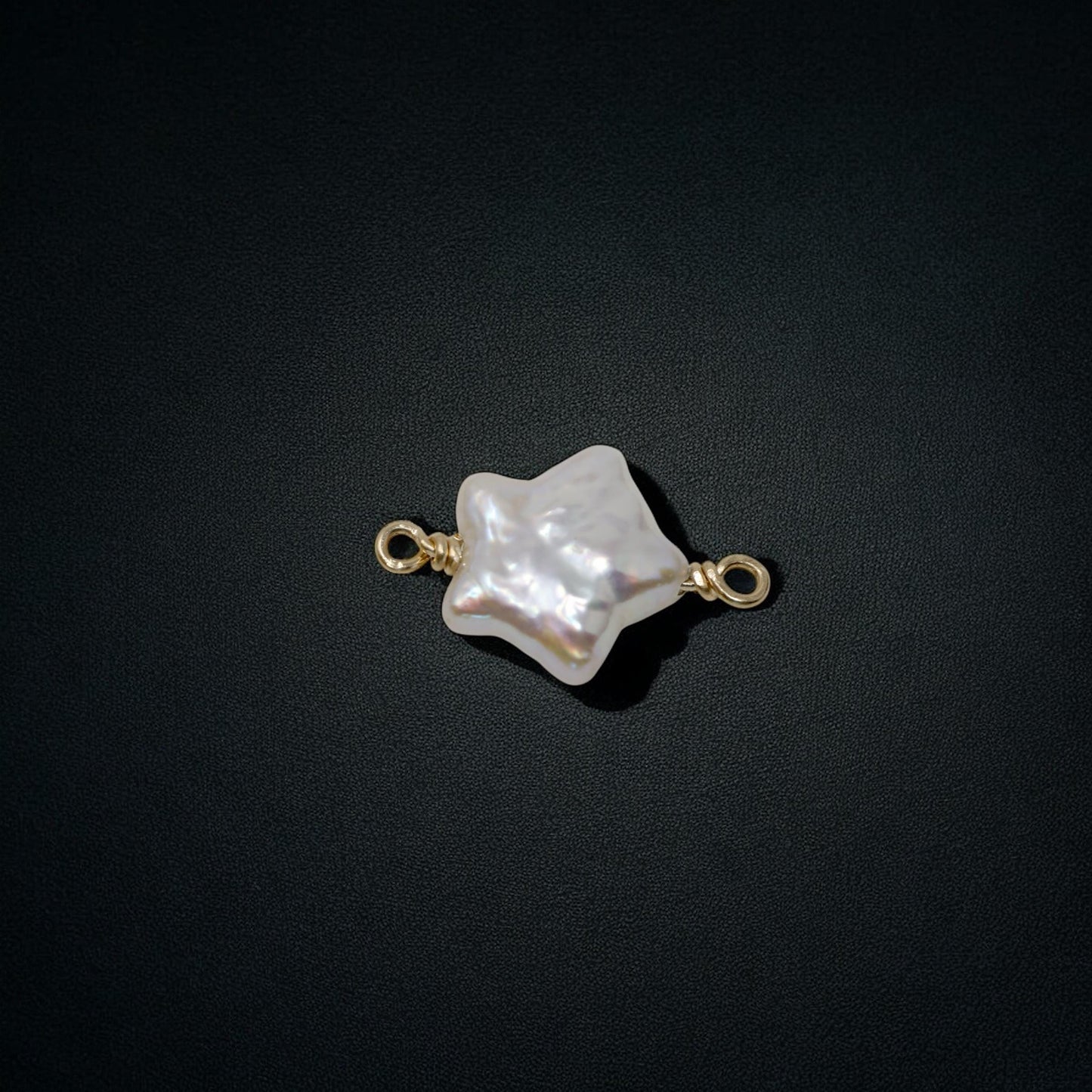 Freshwater Pearl Star Connector – Sterling Silver or Gold Filled Permanent Jewelry Link, Artisan Pearl Connector for Bracelets & Necklaces