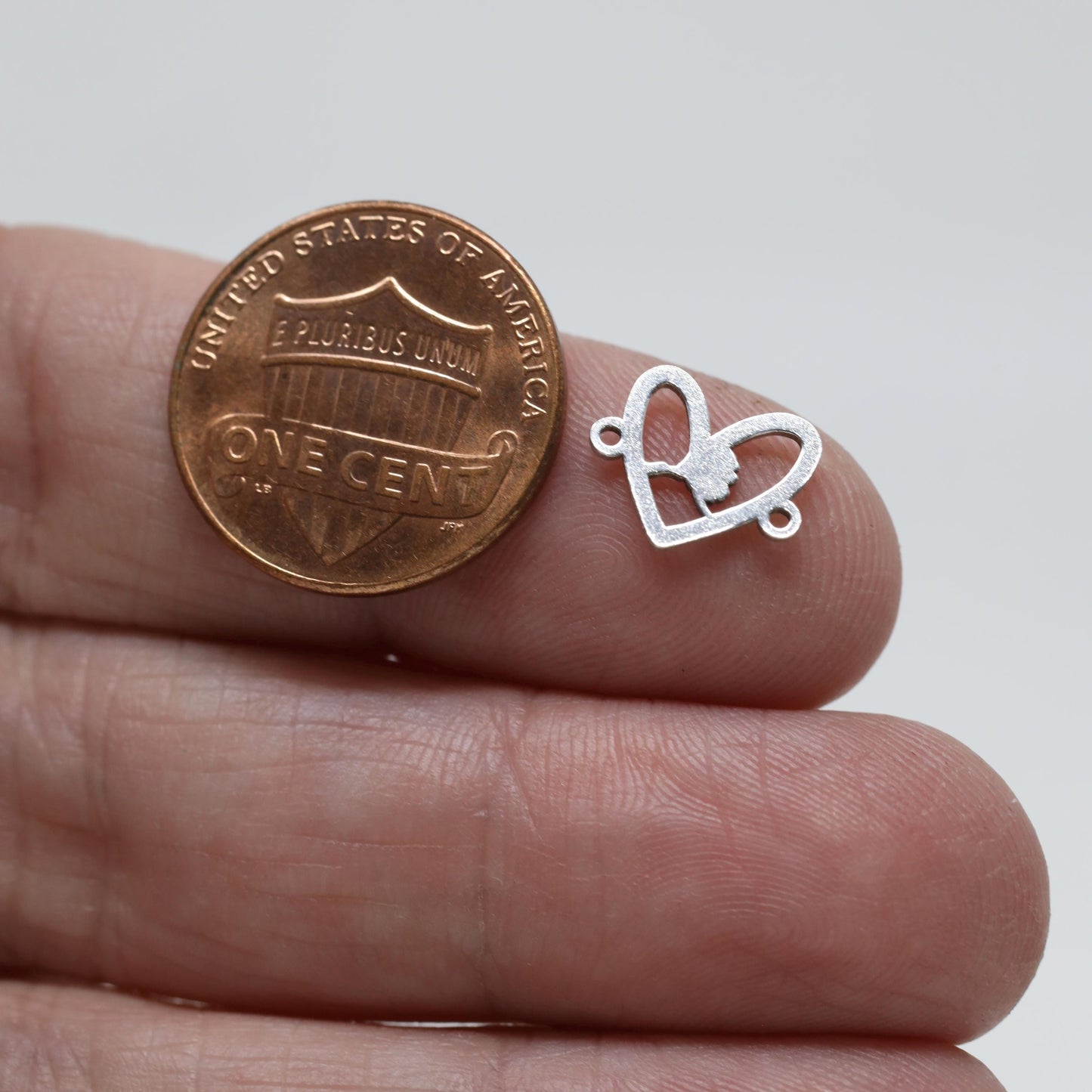 Alaska State Heart Silhouette Sterling Silver Connector Charm or Bracelet – Permanent Jewelry