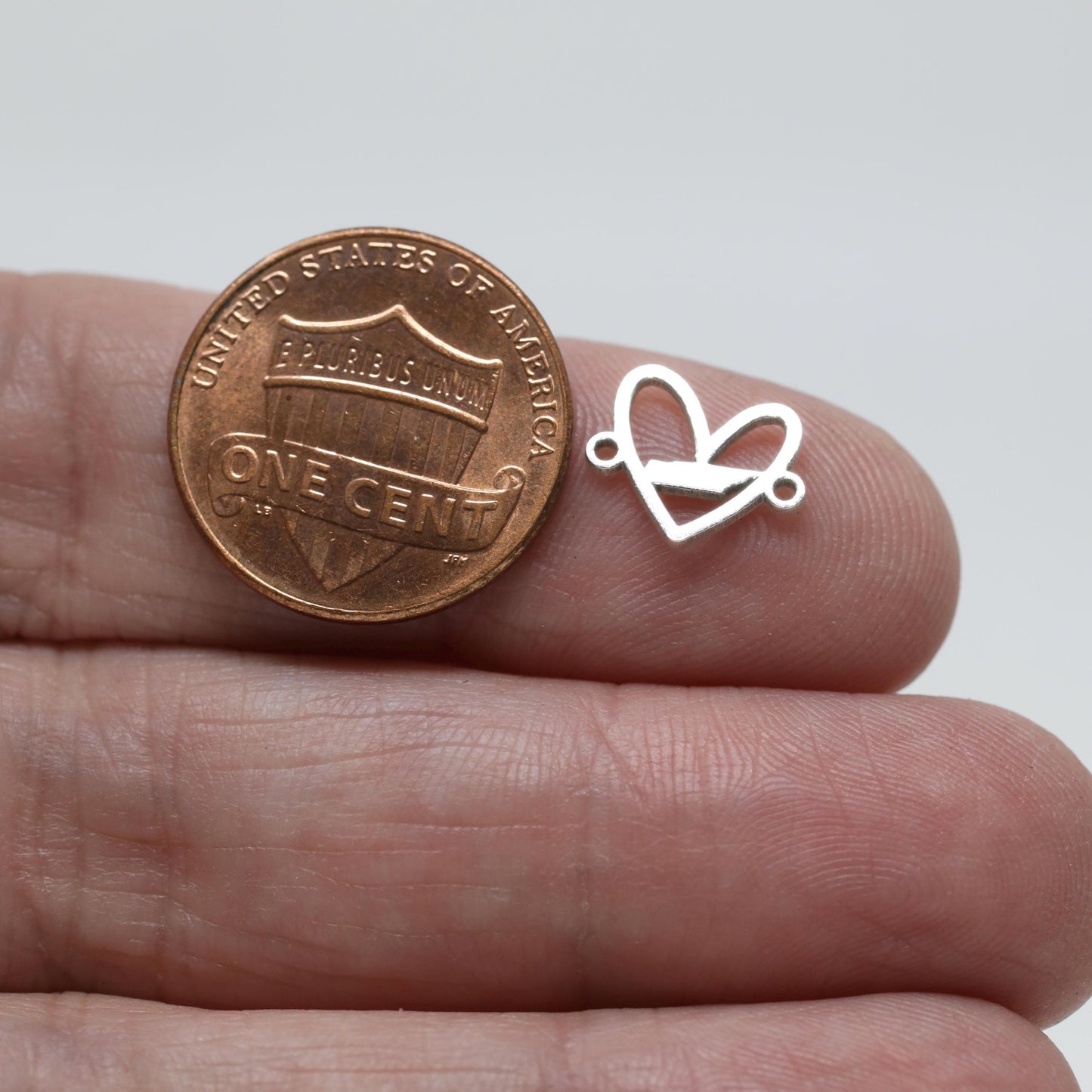 Tennessee State Heart Silhouette Sterling Silver Connector Charm or Bracelet – Permanent Jewelry